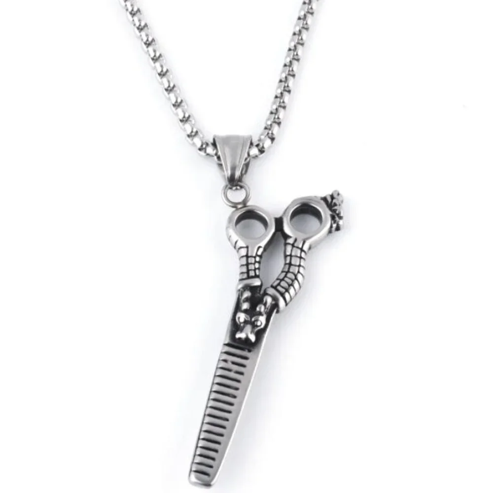 ❤️Fashion domineering scissors pendant necklace for women/men, N90201P225